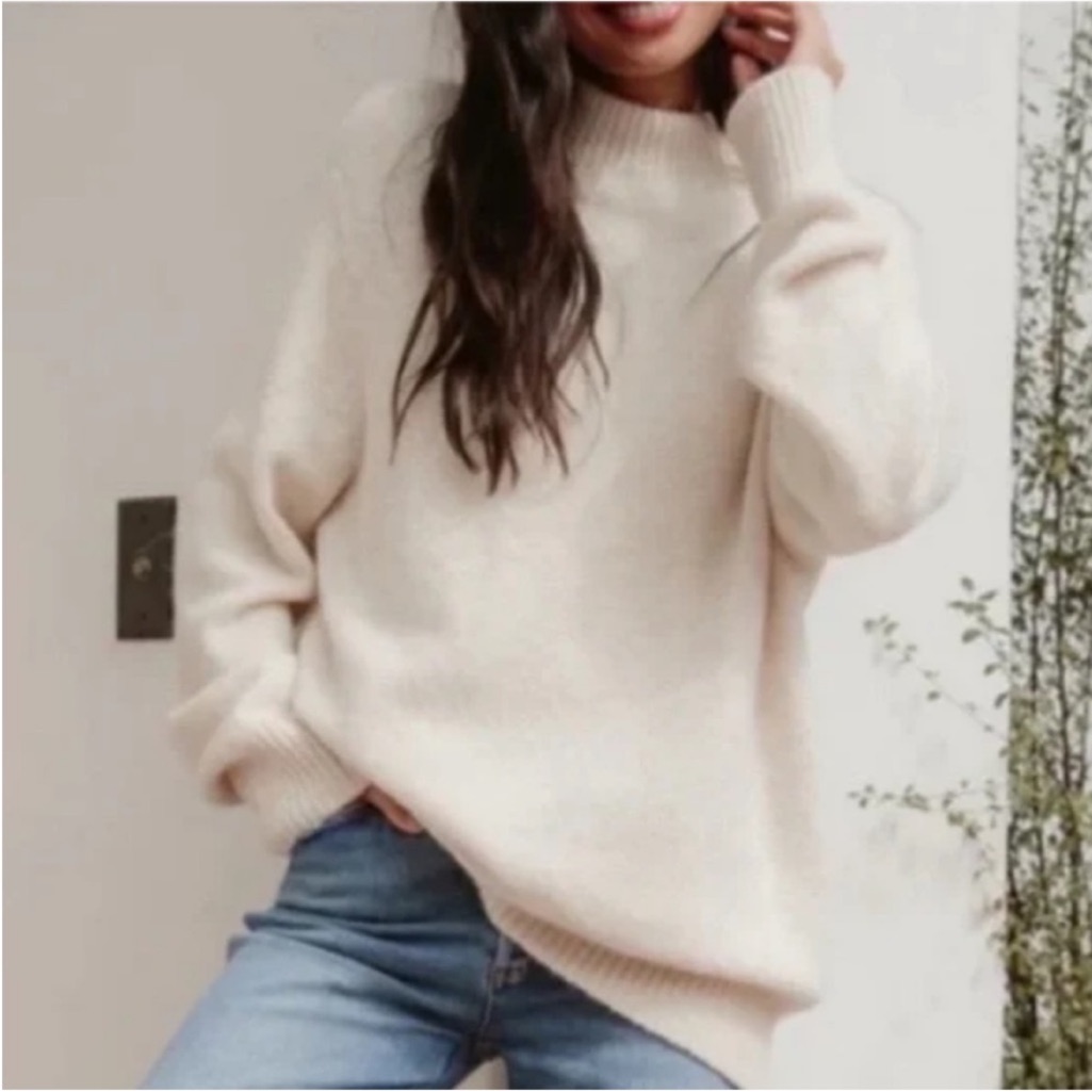 Jenni Kayne Oversized Cotton Pullover Sweater Size M